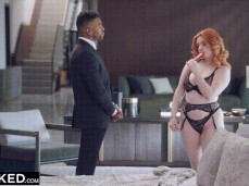 Redhead Annabel Redd in lingerie teasing  security guard gif
