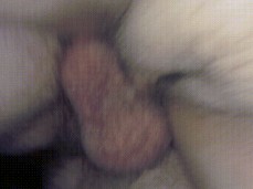 Monster cock slides into neighbor's wet hole. Close-up. It groans and flows gif