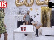 Valerie Kay distracts  guy during game of  pong gif