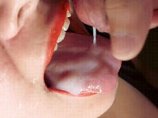 Hot cum on tongue gif