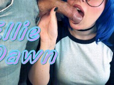 E-girl slut worships a huge cock gif