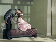 handjob in pink dress while kissing gif