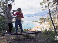 Touching her boobs while she takes a selfie gif