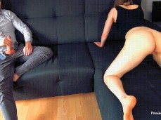 Husband watches her wife getting creampied gif