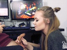 MissBanana Gaming Blowjob gif