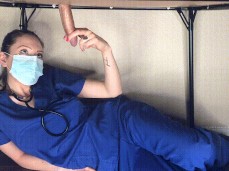 Nurse Mandy Madison helps collect sperm sample gif