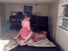 amateur pegging handjob cum gif