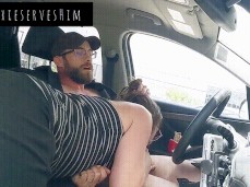 Faithful Servant Milks Lover In Car gif