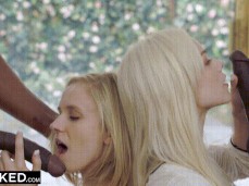 elsa jean and rachel james suck two giant  cock gif