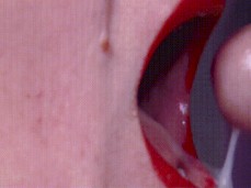 Red lipped stunning phenomenon model always enjoys cum in her diet gif