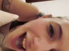 cute new wife shows cum then swallows gif