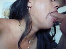 tongue job - babe suck big cock, blow deep making slobbering slutty noises gif