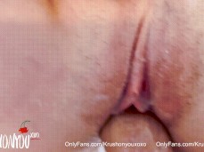 Moaning nude woman squeezing balls firmly while fucked missionary style gif