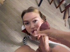 POV cum on schoolgirl's face gif