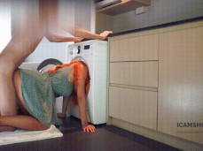 When my girlfriend got stuck in the washing machine, I fucked her to make gif