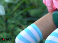 Asian Schoolgirl edges on Swing gif