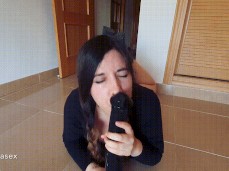 Leina chockes on horsecock gif