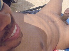 angeleyeddemon sit with a big, throbbing cock on a public beach 0010-1 1 gif