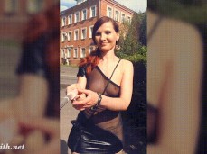Jeny Smith walking in public with the transparent dress gif