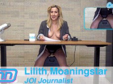 TV Anchor Rides Sybian and Has Huge Orgasm LIVE gif