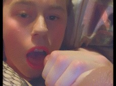Femboy Self Cum Eating gif