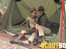 Jax Thirio aka David Webb and Marcus Rivers secretly kiss in a tent 0233 5 gif