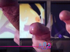 guy jerks off a big dick and cums a lot without hands ruined orgasm gif