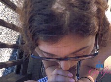 Leana giving a blowjob outside in nature... gif