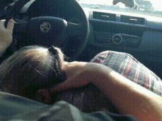 risky blowjoab in a driving car gif