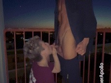 Twilight Balcony Blowjob gif