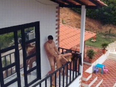 Drone captures balcony sex gif