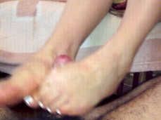 Slow footjob gif