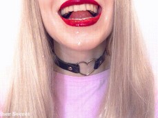 Sticky cum on my tongue gif