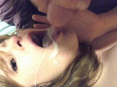 fat cumslut gets rewarded with a facial gif