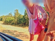 Public Stranger Handjob gif