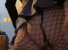 Big booty fishnet  shaking ass gif