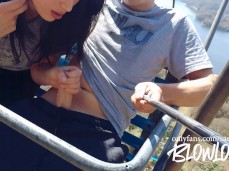 BLOWJOB AT THE PUBLIC CHAIRLIFT gif