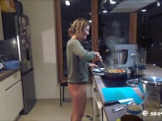 Cooking bottomless gif
