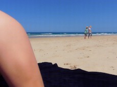 Ass in Public Beach gif