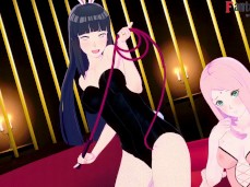 sakura and hinata threesome after a love triagle story ! gif