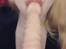 giving smoking bj to a lucky dildo gif