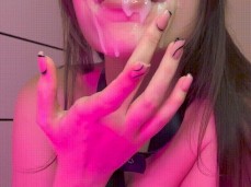 Sexy girl in stockings gets a cumshot) gif