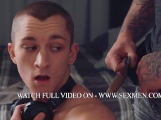 buff, bearded Ryan reveals his big, thick, uncut, rock hard cock 0037 2 gif