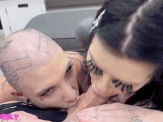 Tattooed girls double bj gif