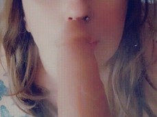 Practising smoking blowjob on dildo like a good girl gif