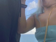 Blonde Asian Blowjob on Cruise Ship gif