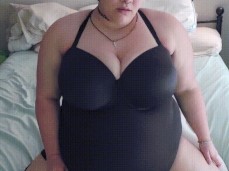 Sexy BBW humping a pillow in front of you gif
