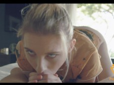 Caucasian girl wants to play with chinese long sword gif