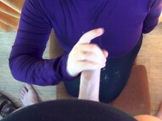 A'M SURPRISED! SHE CAN BLOWJOB, HANDJOB AND CUM ON CLOTHES - SANYANY gif