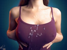 Cum on Purple Shirt (Simulated) gif